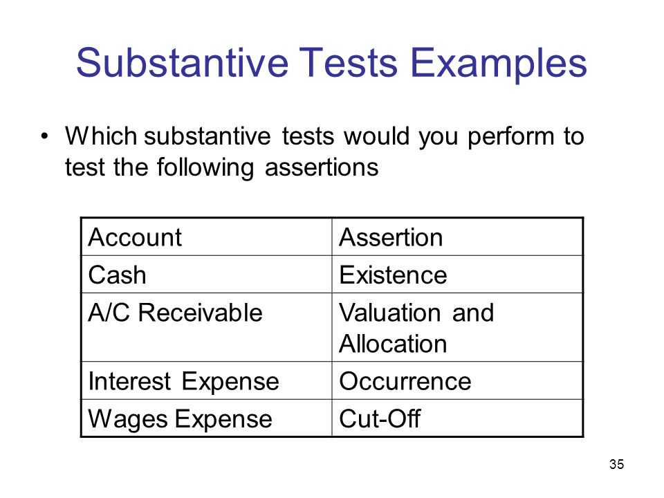 substantive testing