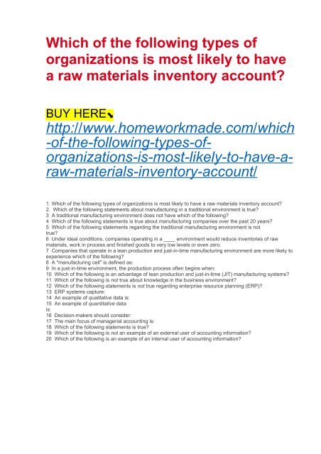 raw materials inventory