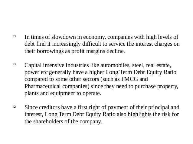 long term debt to equity ratio