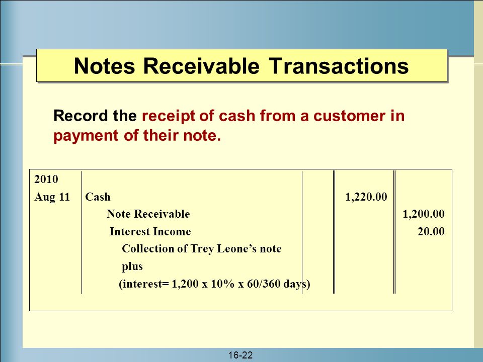 Pengertian Notes Receivable